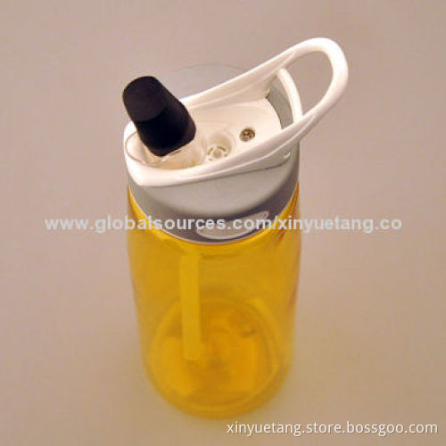 2014 Hot Selling Shenzhen Factory BPA-free Clear Tritan Bottle with Straw, Sized 75 x 210mm